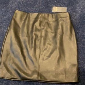 Black Vegan Leather High-Waisted Skirt